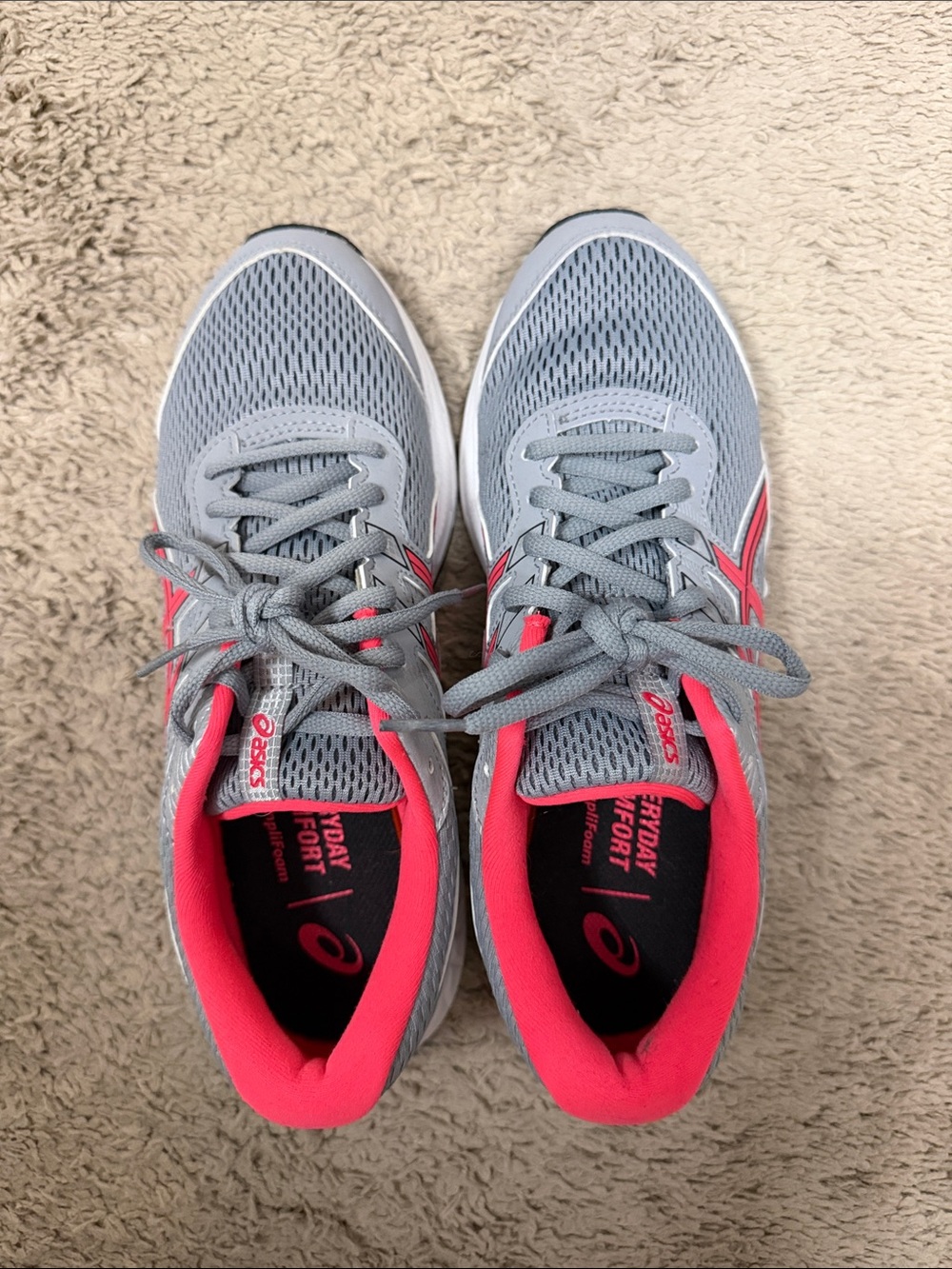 ASICS Gray and Pink Women's Athletic Running Sneakers - Picture 3 of 3